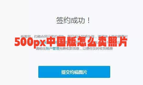 500px中国版怎么卖照片